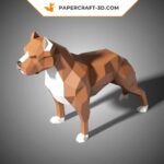 Papercraft Pit Bull in origami 3D