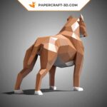 Papercraft Pit Bull in origami 3D