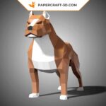 Papercraft Pit Bull in origami 3D