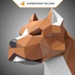Papercraft Pit Bull in origami 3D
