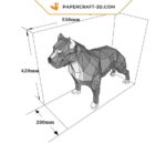 Papercraft Pit Bull in origami 3D
