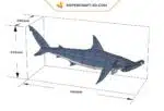 White and blue hammerhead shark 3D origami papercraft