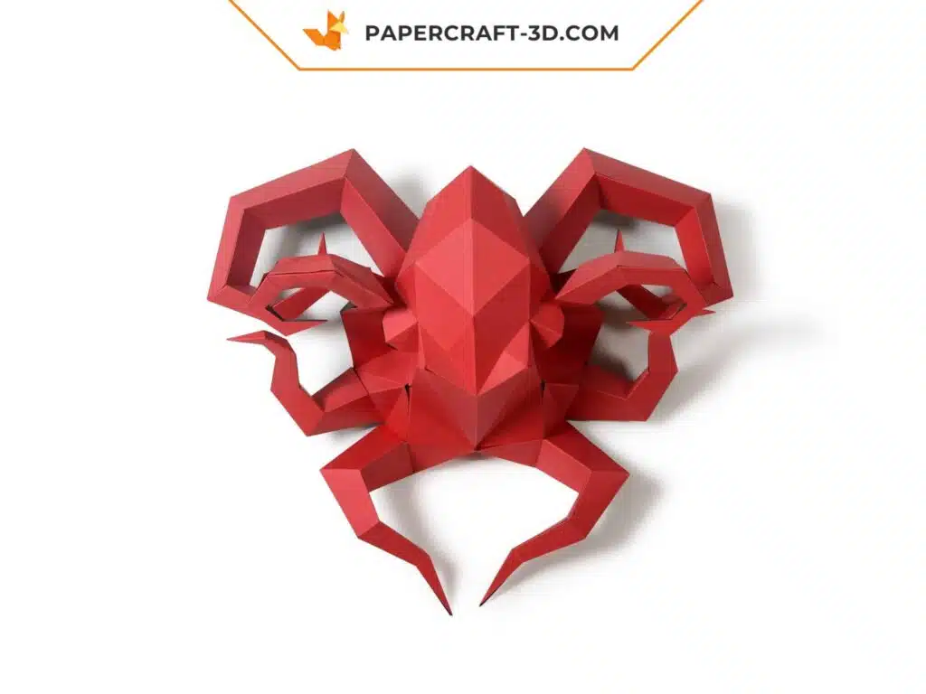 Papercraft de pulpo geométrico en origami 3D