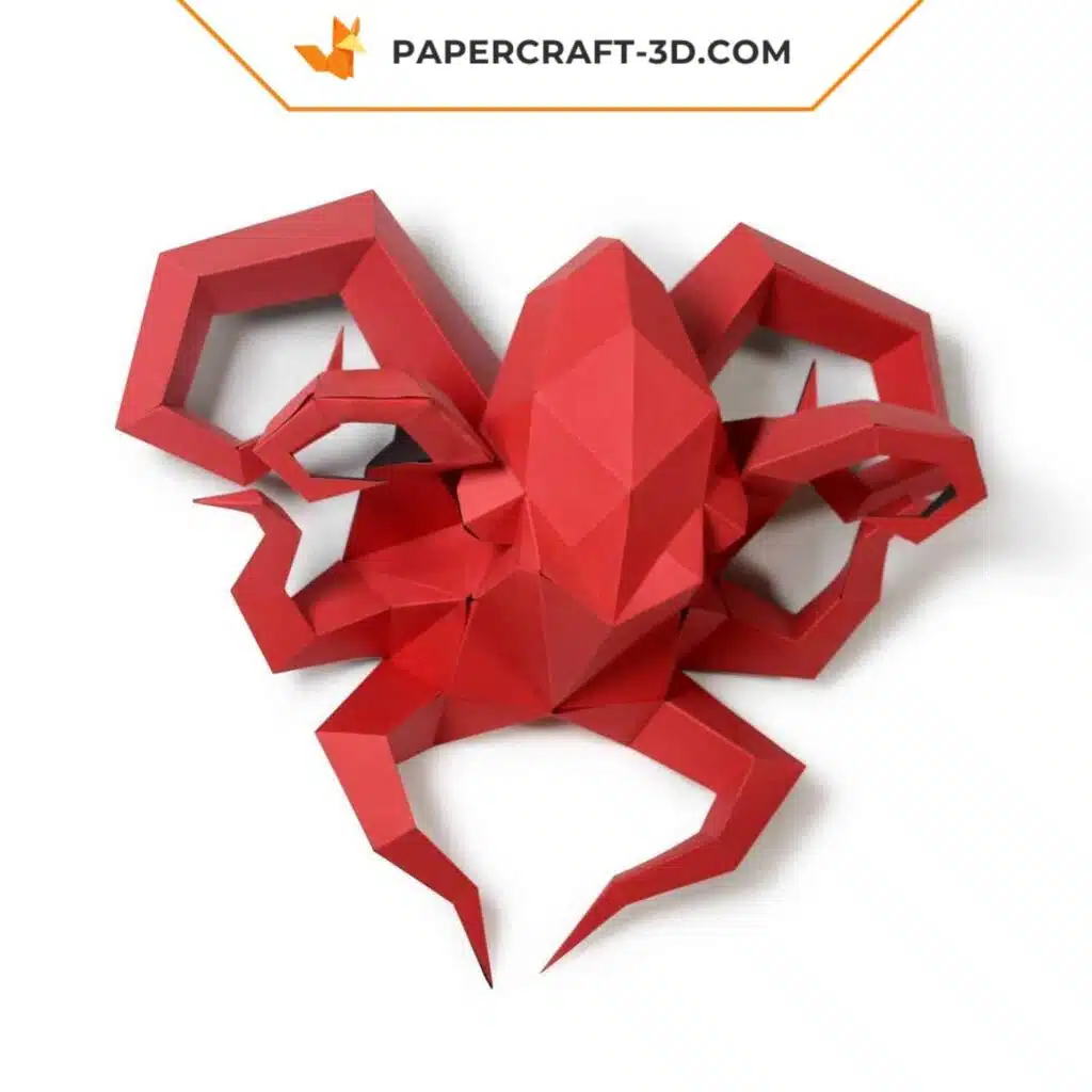 Geometrischer Papercraft-Oktopus als 3D-Origami