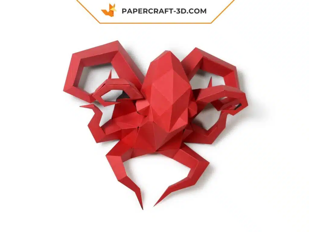 Papercraft de pulpo geométrico en origami 3D