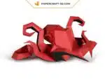Papercraft de pulpo geométrico en origami 3D