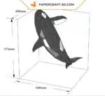 Papercraft sculpture en papier 3D d&rsquo;une famille d&rsquo;orques, vue 7