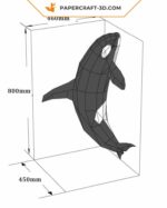 Papercraft famiglia di orche in origami 3D