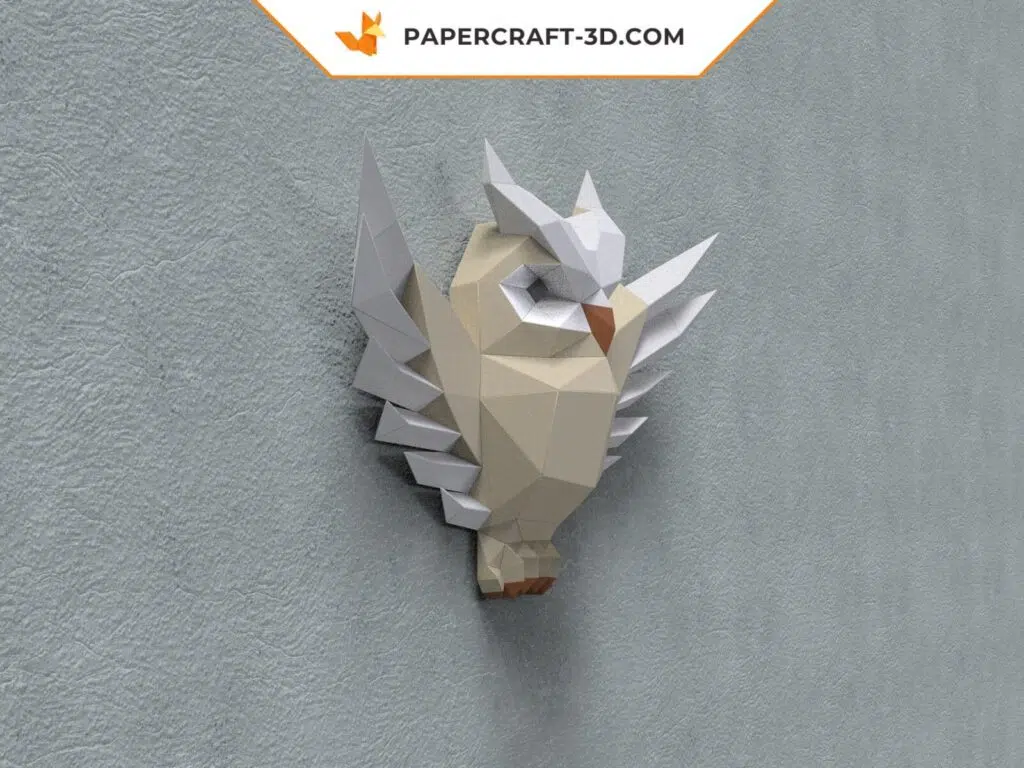 3D origami owl papercraft wall relief