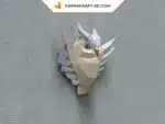 Papercraft sculpture en relief d&rsquo;une chouette en origami papier 3D, weergave 2