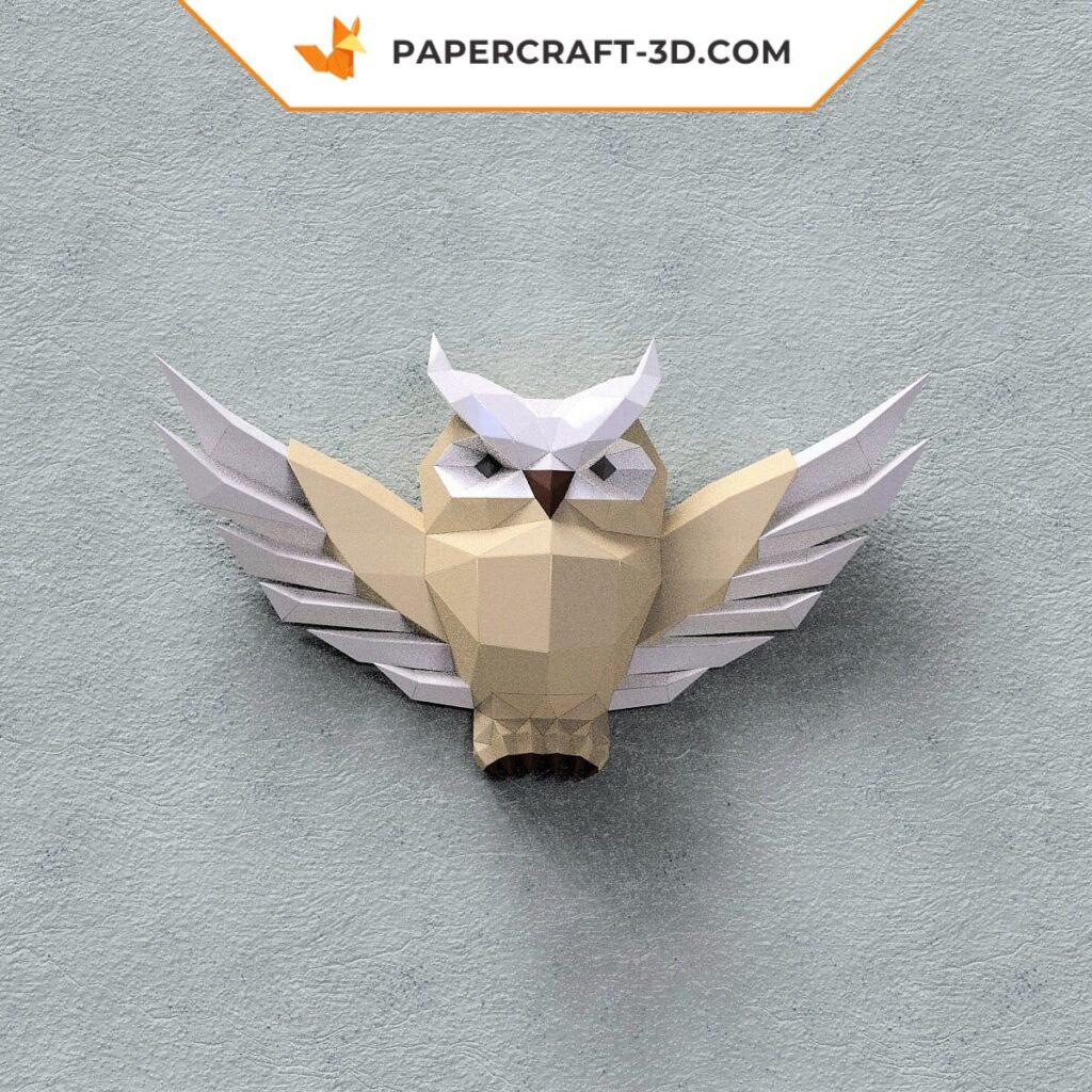 Papercraft owl in 3D origami