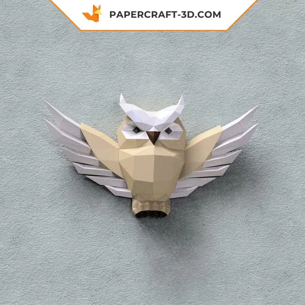3D origami owl papercraft wall relief