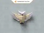 Papercraft sculpture en relief d&rsquo;une chouette en origami papier 3D
