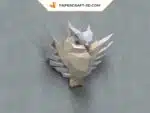 Papercraft sculpture en relief d&rsquo;une chouette en origami papier 3D, weergave 3
