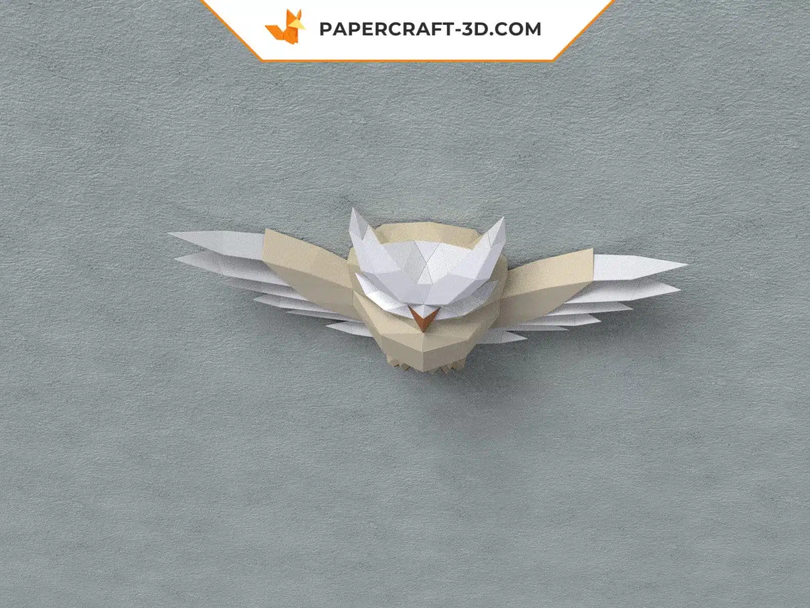 Papercraft sculpture en relief d&rsquo;une chouette en origami papier 3D, weergave 5