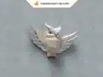 Papercraft sculpture en relief d&rsquo;une chouette en origami papier 3D, weergave 7
