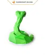 Papercraft cobra 3D em origami, vista 5