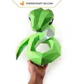 Papercraft cobra 3D em origami, vista 9