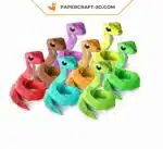 Papercraft 3D snake in origami