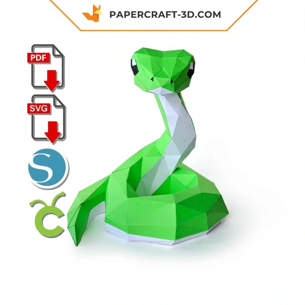 3D-Origami-Papercraft Schlange