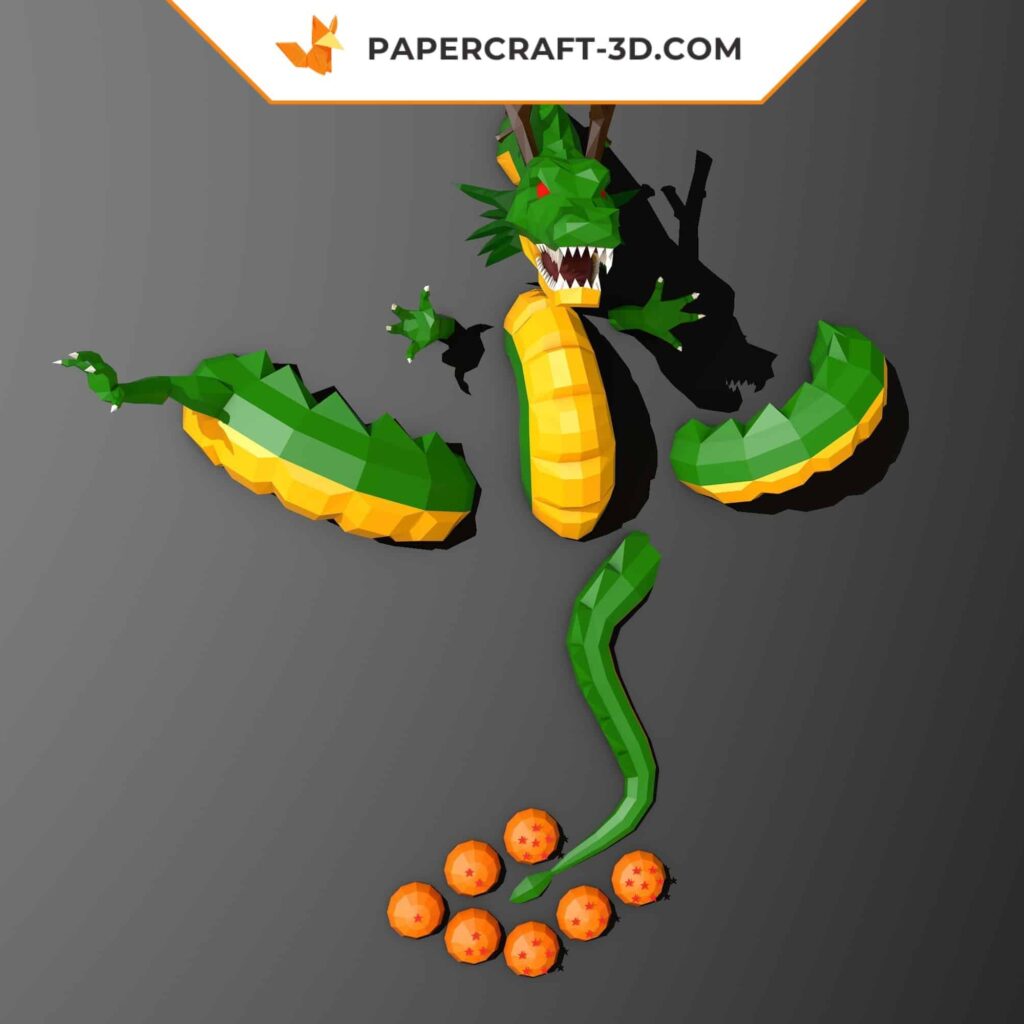 Papercraft of Shenlong in 3D origami