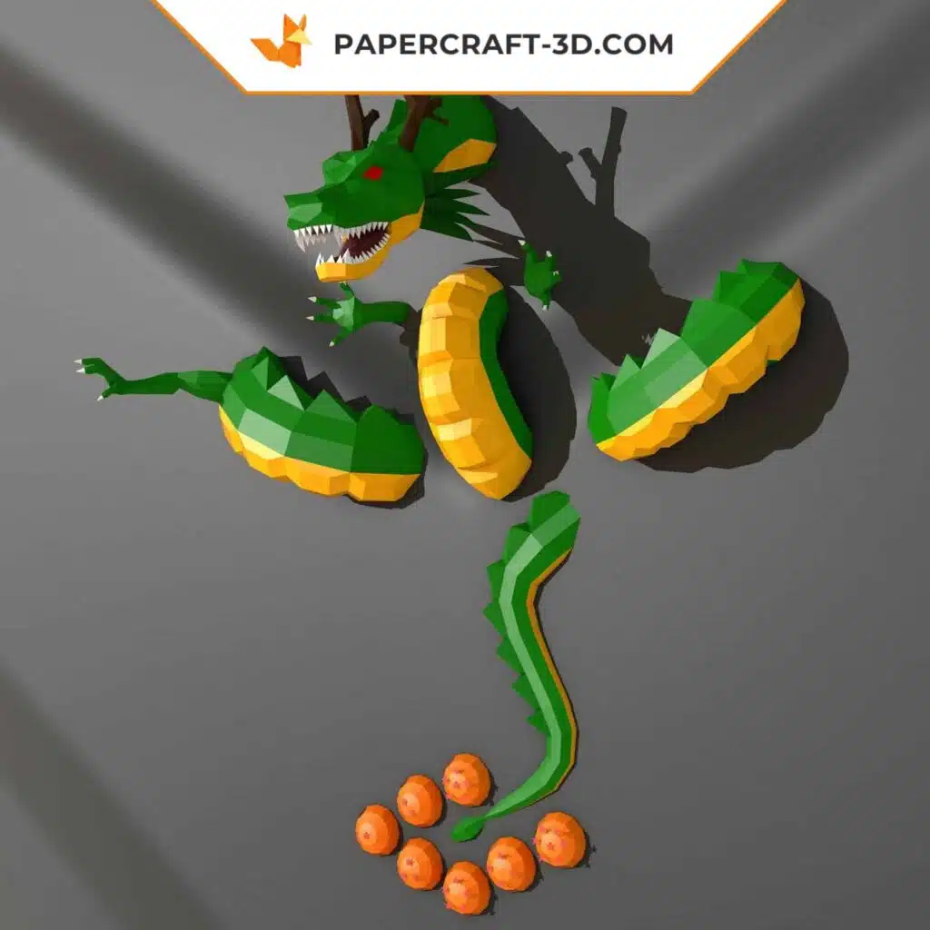 Papercraft von Shenlong als 3D-Origami