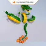 Papercraft Shenlong modèle 3D en origami papier, vue 6