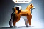 Papercraft Shiba Inu em origami 3D