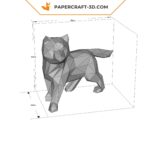Papercraft Shiba Inu noir simpliste en origami 3D