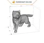 Papercraft Shiba Inu noir simpliste en origami 3D