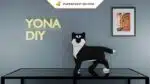 Papercraft Shiba Inu noir simpliste en origami 3D