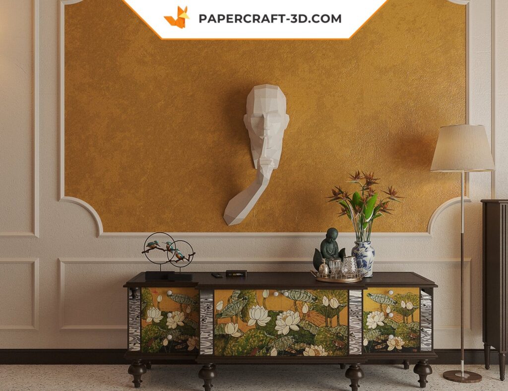 Papercraft de origami Silence is Golden