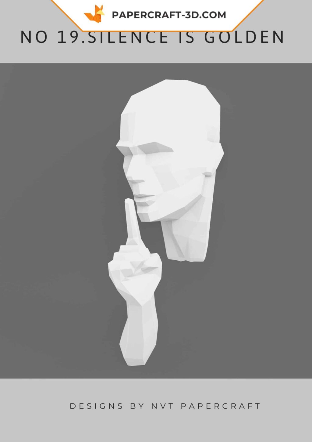 Papercraft de origami Silence is Golden