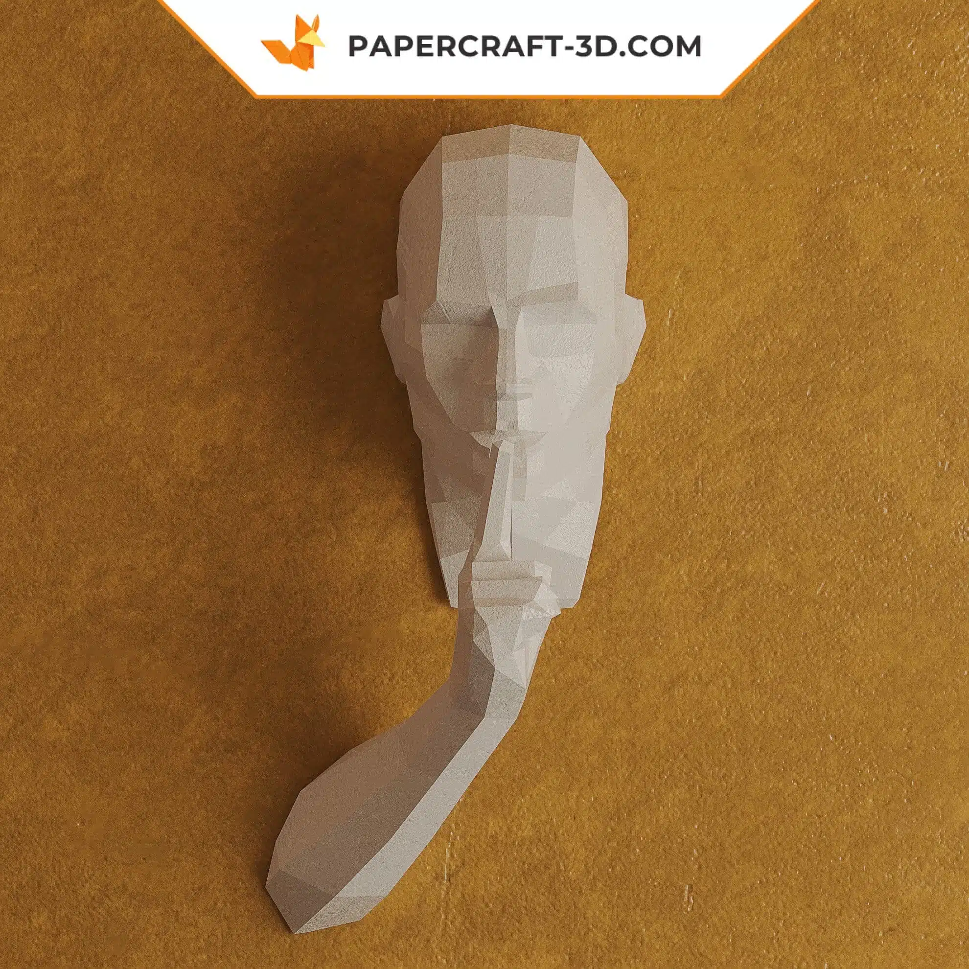 Papercraft Silence is golden modèle origami papier 3D, weergave 4