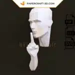 Papercraft Silence is golden modèle origami papier 3D, weergave 7