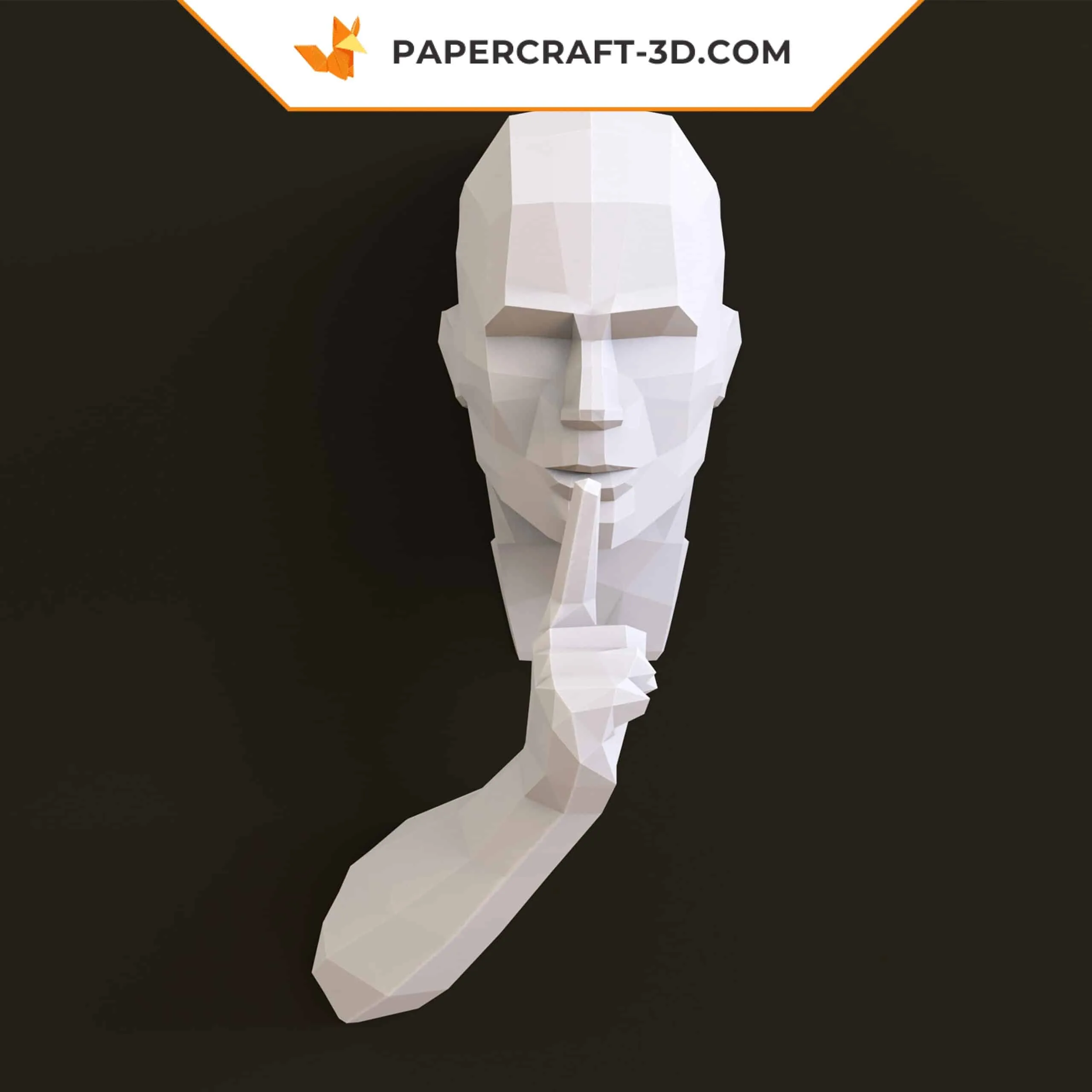 Papercraft Silence is golden modèle origami papier 3D, weergave 8