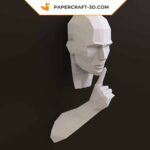 Papercraft of origami Silence is Golden