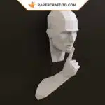 Papercraft Silence is golden modèle origami papier 3D, weergave 9