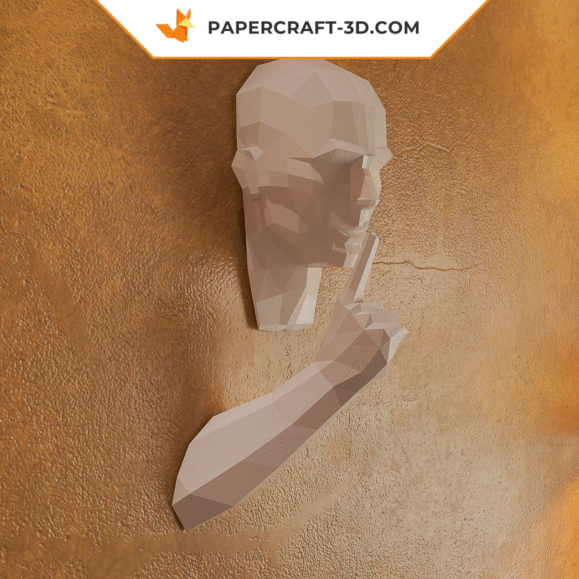 Papercraft of origami Silence is Golden