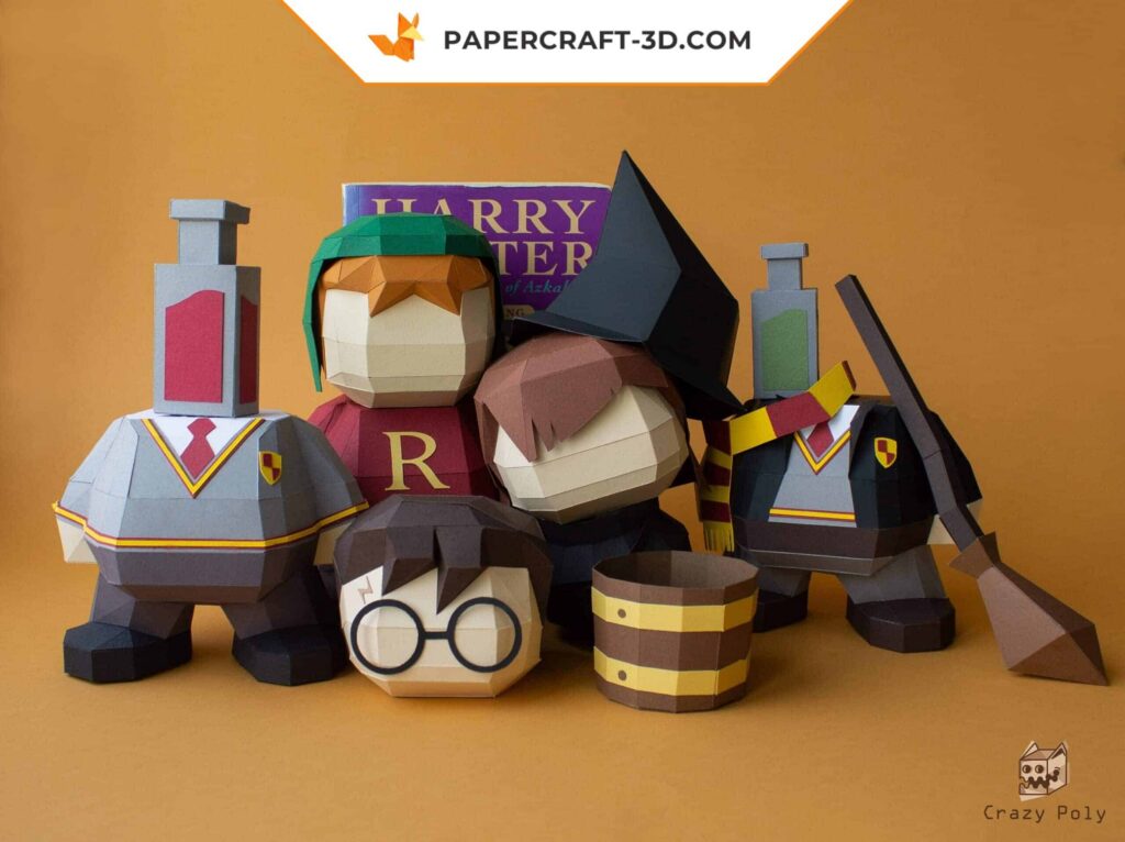 Papercraft Harry, Hermione e Ron