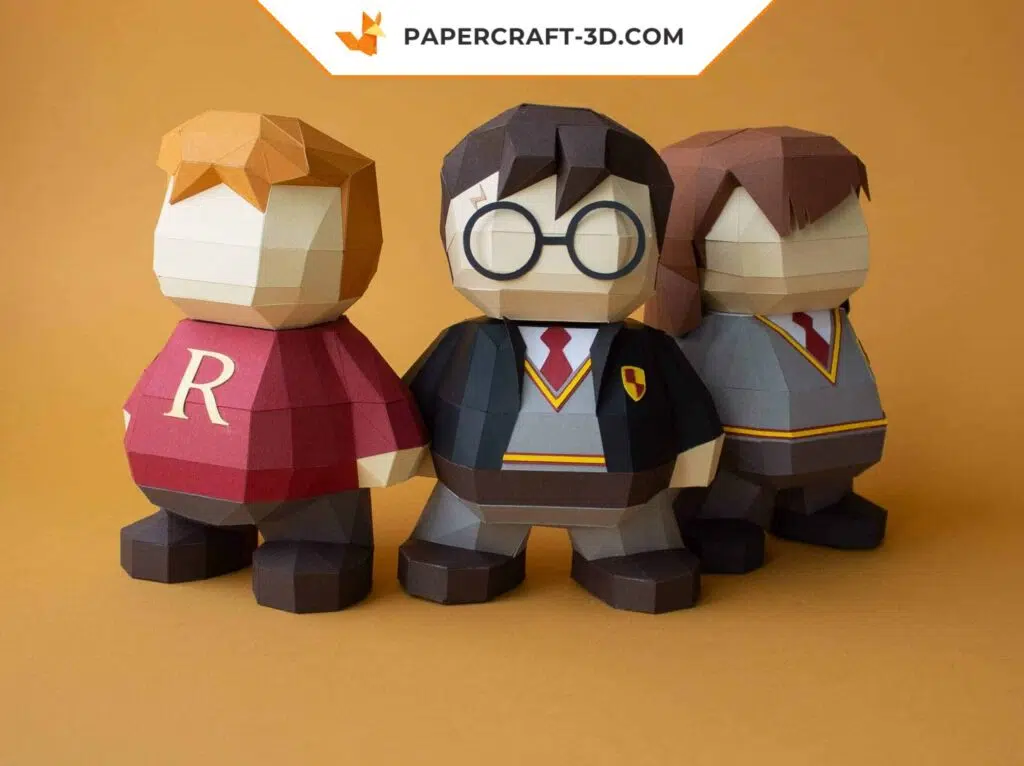 Papercraft Harry, Hermione e Ron