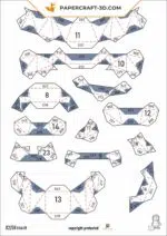 Papercraft sorcier 3 en 1 DiY PDF modèle + fichiers SVG, décoration de fête origami papier 3D, weergave 5