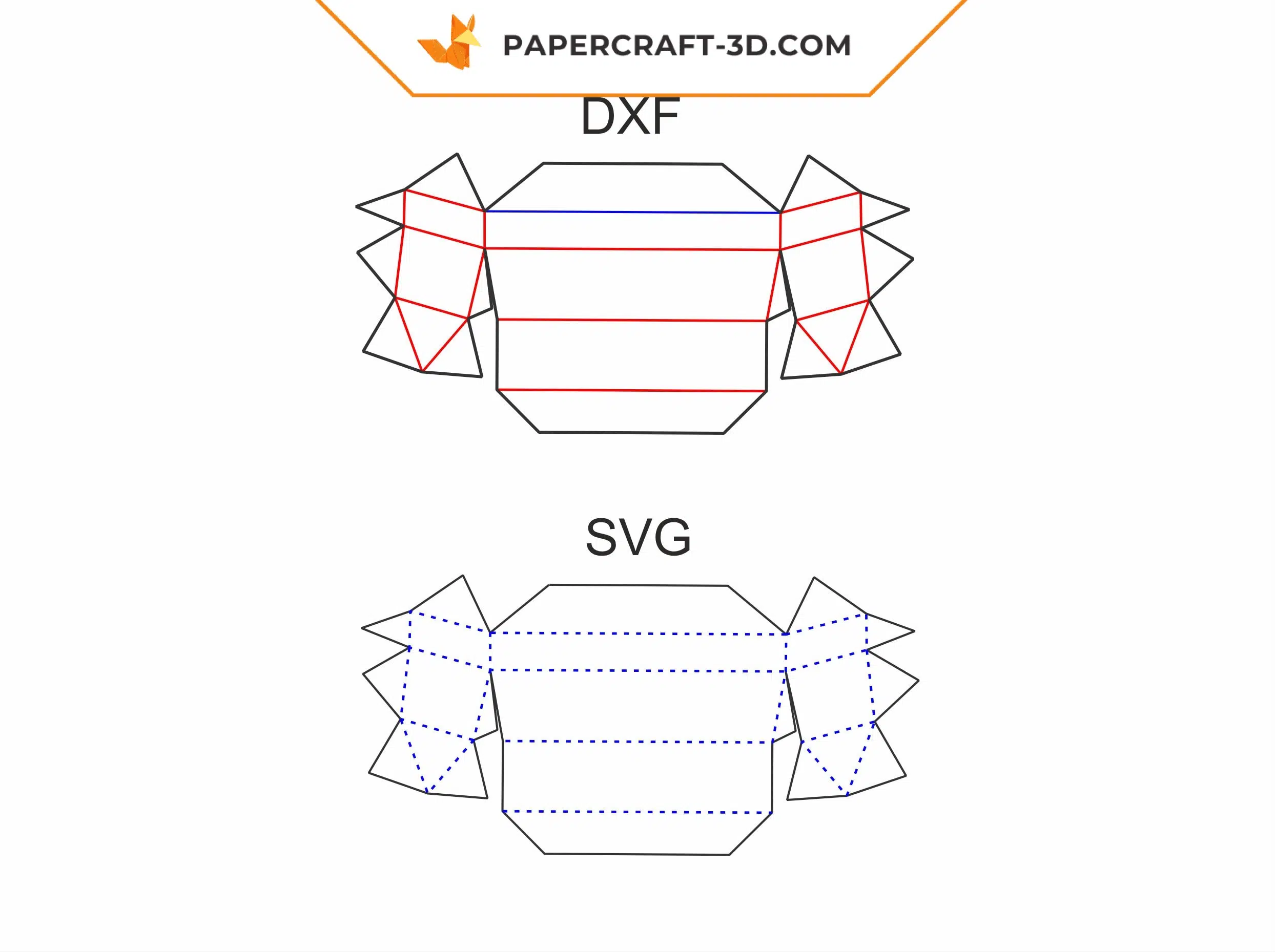 Papercraft sorcier 3 en 1 DiY PDF modèle + fichiers SVG, décoration de fête origami papier 3D, weergave 7