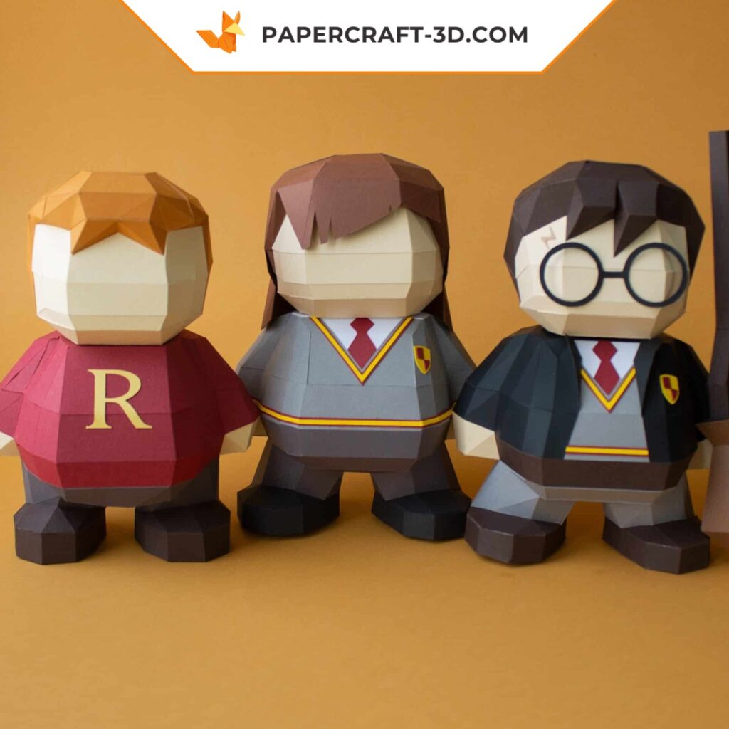 Papercraft of wizard in 3D origami