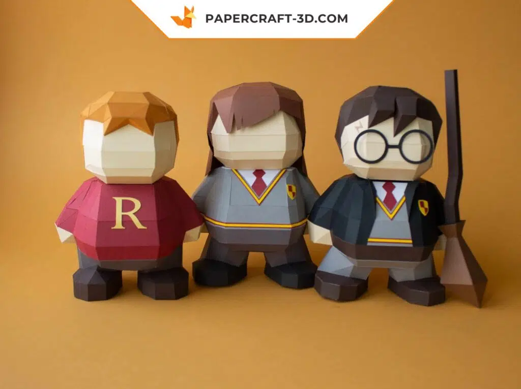 Papercraft sorcier 3 en 1 DiY PDF modèle + fichiers SVG, décoration de fête origami papier 3D