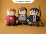 Papercraft sorcier 3 en 1 DiY PDF modèle + fichiers SVG, décoration de fête origami papier 3D