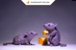 Papercraft mouse in 3D origami