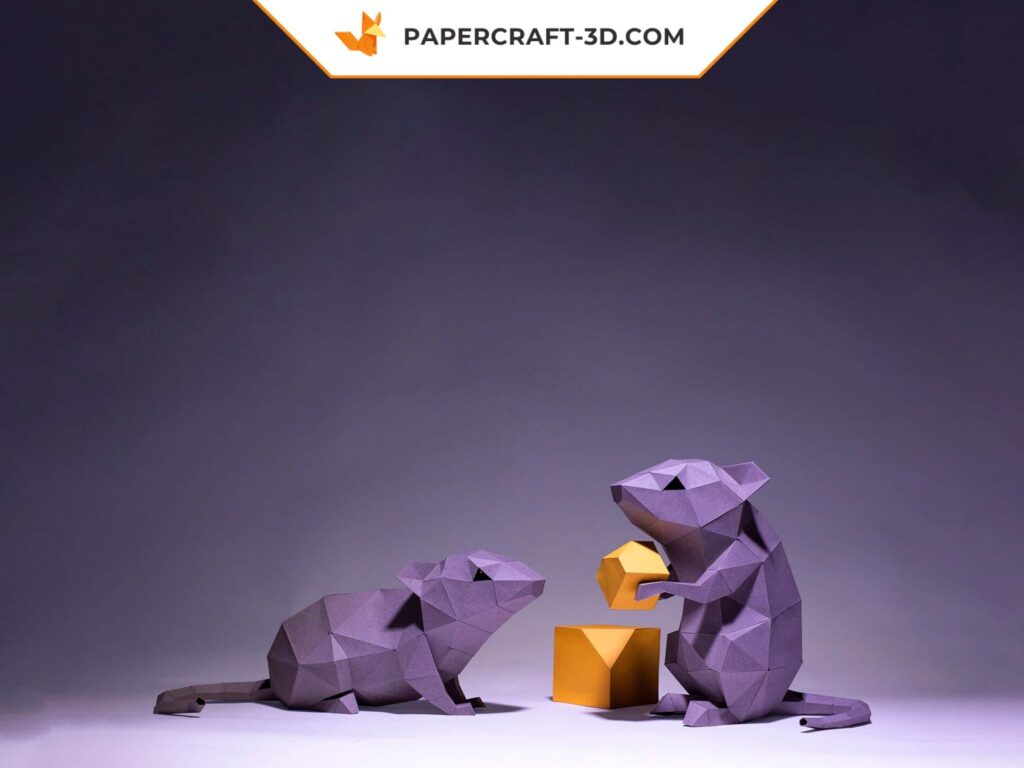 3D origami mouse papercraft