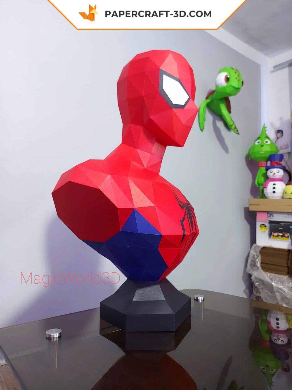 Papercraft busto do Spiderman em origami 3D