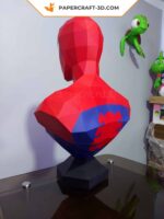Papercraft busto di Spiderman in origami 3D